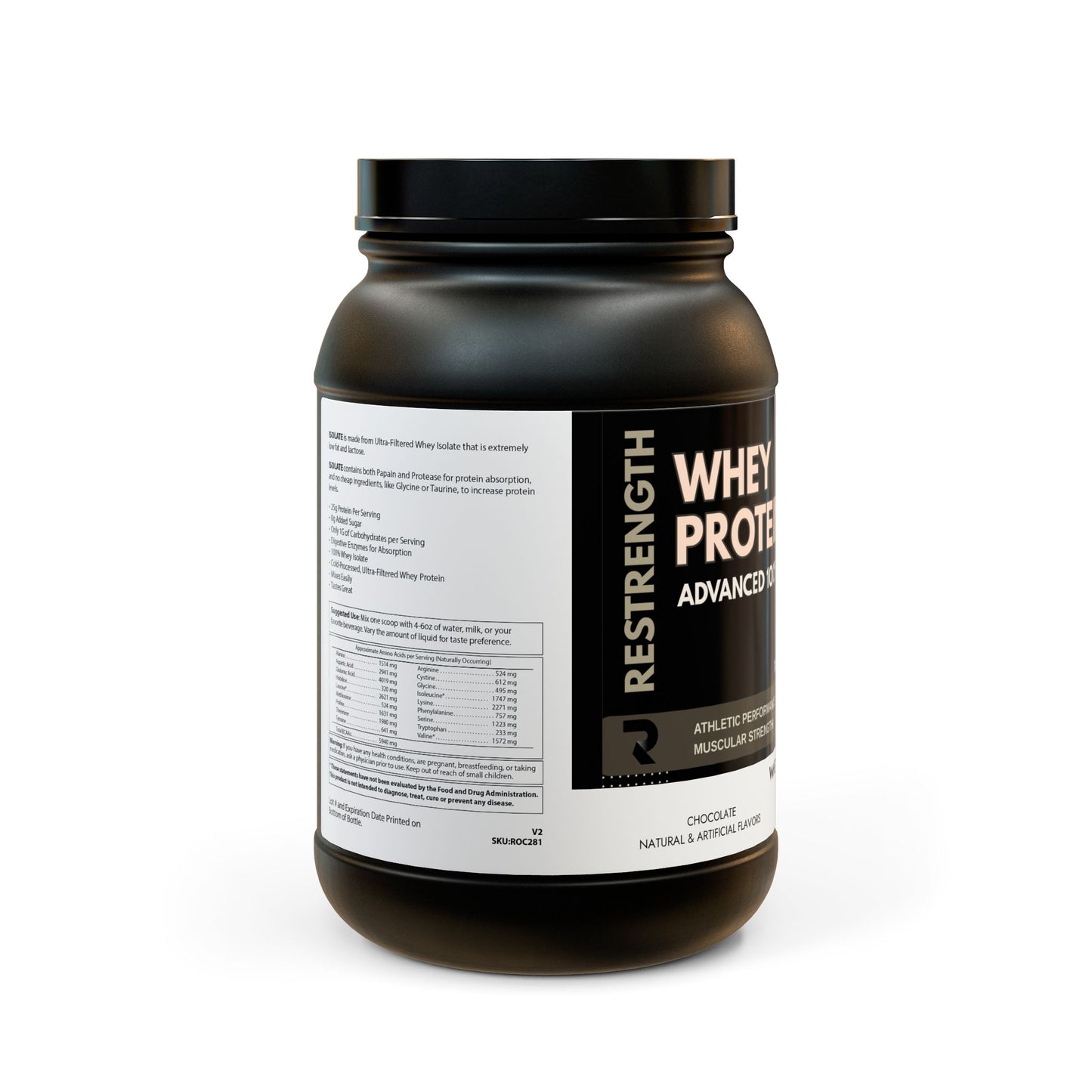 Whey Isolate Protein Supplement (907g, 2lb)