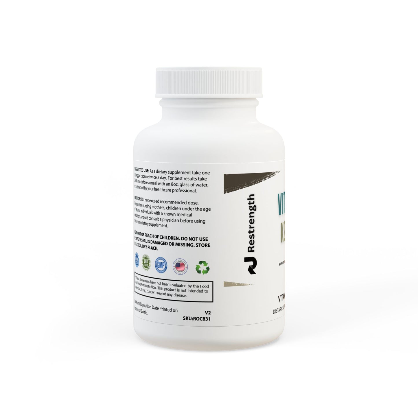 Vitamin K2 + D3 Supplement (60 Capsules)