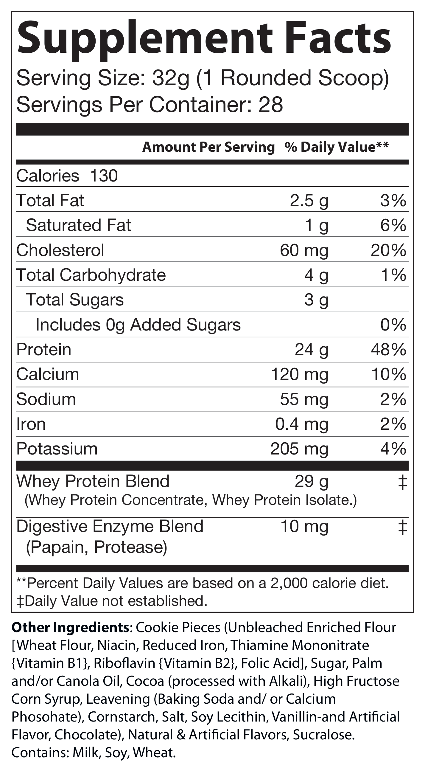 Premium Whey Protein - Cookies & Cream (2lb, 50oz)