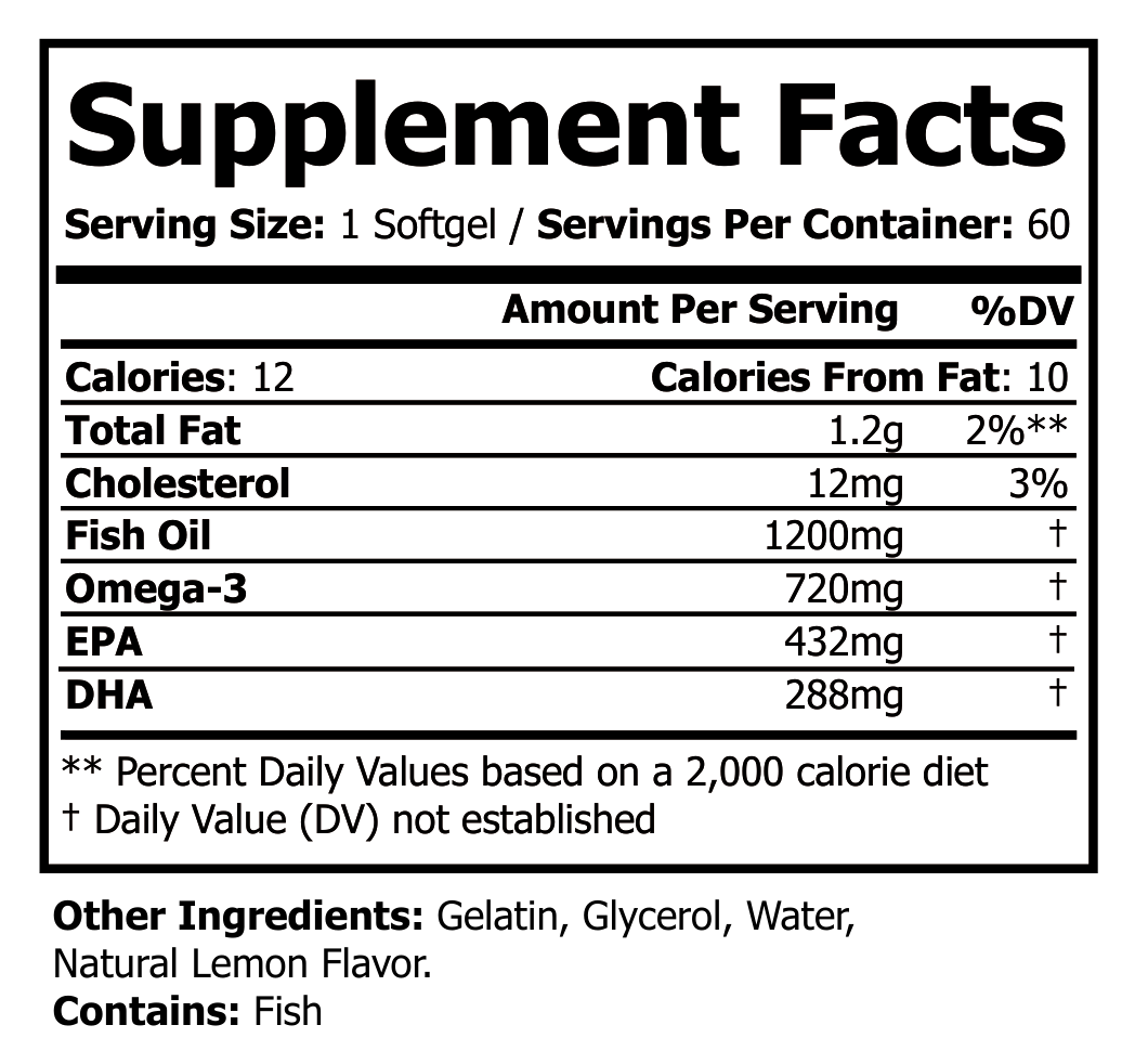 Omega 3 Fish Oil (1200mg)