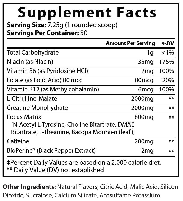 Energy Pre-Workout Lemonade (214g, 20oz)